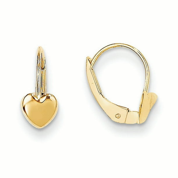 Vintage 10K Yellow Gold Heart Hoop Earrings.. Latch Back Heart Earrings...Wedding....Birthday 10K Gold Earrings